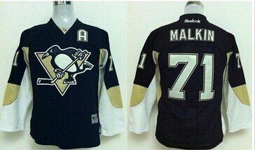 Youth NHL Pittsburgh Penguins #71 Evgeni Malkin Stitched Black Jersey