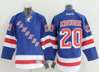 Youth NHL Rangers #20 Chris Kreider Blue Home Stitched Jersey