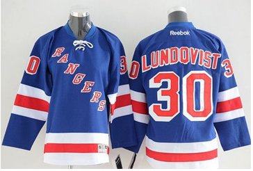 Youth NHL Rangers #30 Henrik Lundqvist Blue Home Stitched Jersey