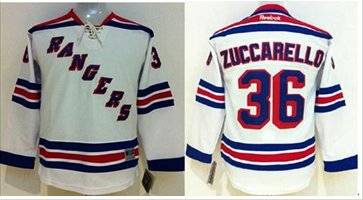 Youth NHL Rangers #36 Mats Zuccarello White Stitched Jersey