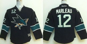 Youth NHL San Jose Sharks #12 Patrick Marleau Black Jersey Youth NHL San Jose Sharks #12 Patrick Marleau Black Jersey