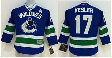 Youth NHL Vancouver Canucks #17 Ryan Kesler Blue Jersey Youth NHL Vancouver Canucks #17 Ryan Kesler Blue Jersey