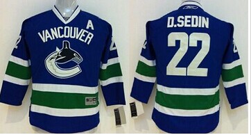 Youth NHL Vancouver Canucks #22 Daniel Sedin Blue Jersey Youth NHL Vancouver Canucks #22 Daniel Sedin Blue Jersey
