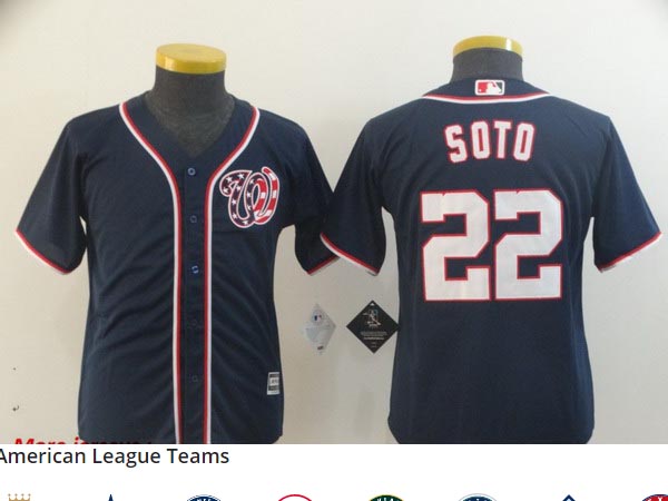 Youth Nationals 22 Juan Soto Navy Youth Cool Base Jersey Youth Nationals 22 Juan Soto Navy Youth Cool Base Jersey