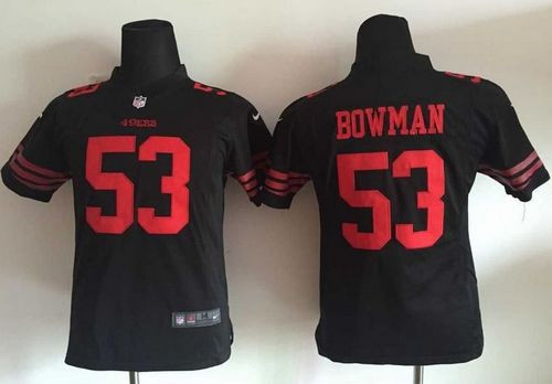 Youth New 49ers #53 NaVorro Bowman Black Alternate Stitched NFL Elite Jersey