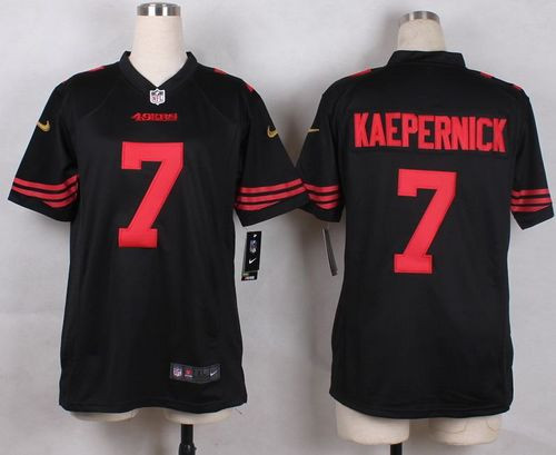 Youth New 49ers #7 Colin Kaepernick Black Alternate Stitched NFL Elite Jersey