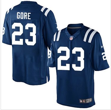 Youth New Colts #23 Frank Gore Royal Blue Team Color Stitched NFL Elite Jersey