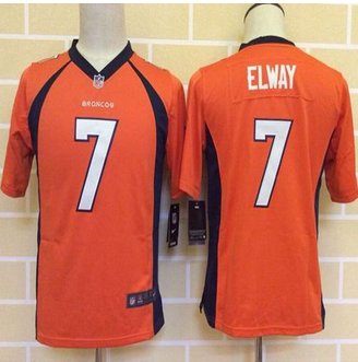 Youth New Denver Broncos #7 John Elway Orange Team Color Stitched NFL New Elite Jersey