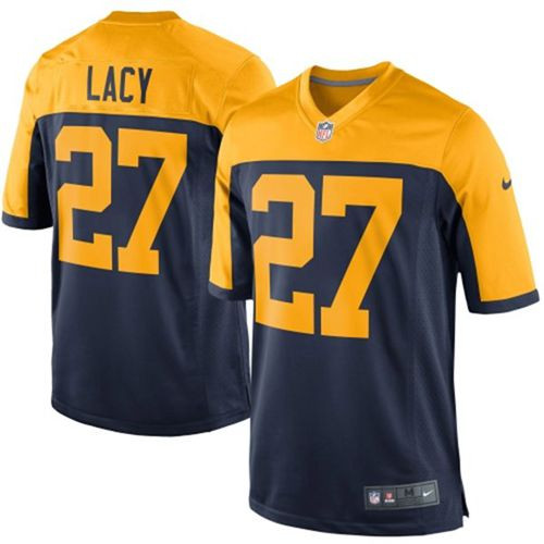 Youth New Green Bay Packers #27 Eddie Lacy Navy Blue Alternate Stitched NFL New Elite Jersey