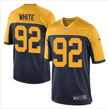 Youth New Green Bay Packers #92 Reggie White Navy Blue Alternate Stitched NFL New Elite Jersey