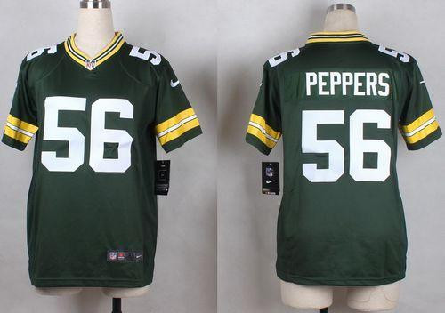 Youth New Packers #56 Julius Peppers Green Team Color Stitched NFL Elite jersey