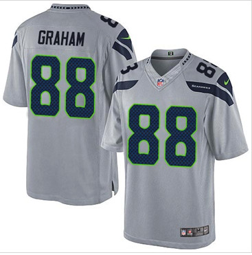 Youth New Seahawks #88 Jimmy Graham Grey Alternate Stitched NFL Elite Jersey