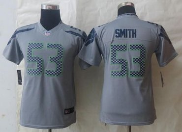 Youth New Seattle Seahawks #53 Malcolm Smith Grey NFL Limited Jersey
