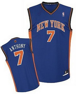 New York Knicks 7 Carmelo Anthony Blue Basketball