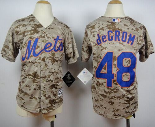 Youth New York Mets #48 Jacob DeGrom Camo Alternate Cool Base Stitched Baseball Jersey