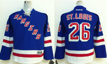 Youth New York Rangers #26 Martin St.Louis Blue Home Stitched NHL Jersey