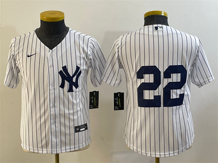 Youth New York Yankees #22 Harrison Bader White Cool Base Stitched Baseball Jersey Youth New York Yankees #22 Harrison Bader White Cool Base Stitched Baseball Jersey