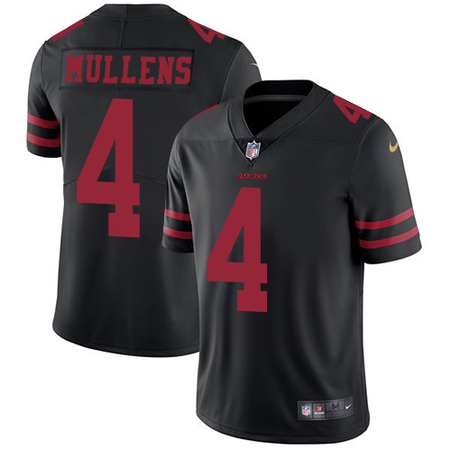 Youth Nike 49ers #4 Nick Mullens Black Alternate Youth Stitched NFL Vapor Untouchable Limited Jersey