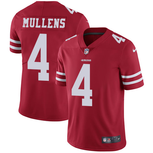 Youth Nike 49ers #4 Nick Mullens Red Team Color Youth Stitched NFL Vapor Untouchable Limited Jersey