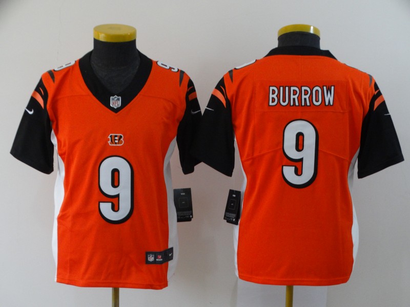 Youth Nike Bengals 9 Joe Burrow Orange Youth 2020 NFL Draft First Round Pick Vapor Untouchable Limited Jersey Youth Nike Bengals 9 Joe Burrow Orange Youth 2020 NFL Draft First Round Pick Vapor Untouchable Limited Jersey