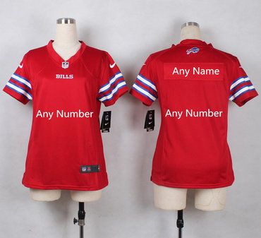 Youth Nike Bills Red Stitched NFL Rush Customized Jersey
