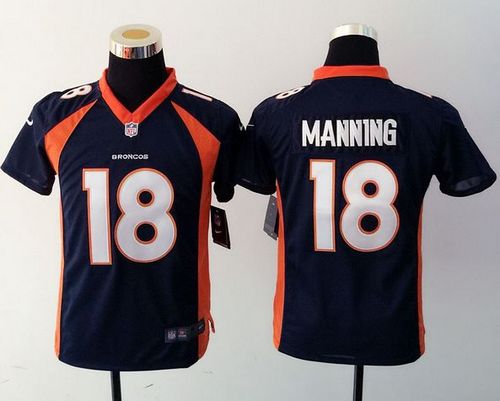 Youth Nike Broncos #18 Peyton Manning Blue Alternate Stitched NFL Elite