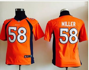 Youth Nike Broncos #58 Von Miller Orange Team Color Stitched NFL Elite Jersey
