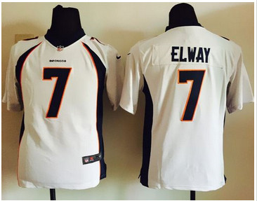 Youth Nike Broncos #7 John Elway White Stitched NFL New Elite Jersey
