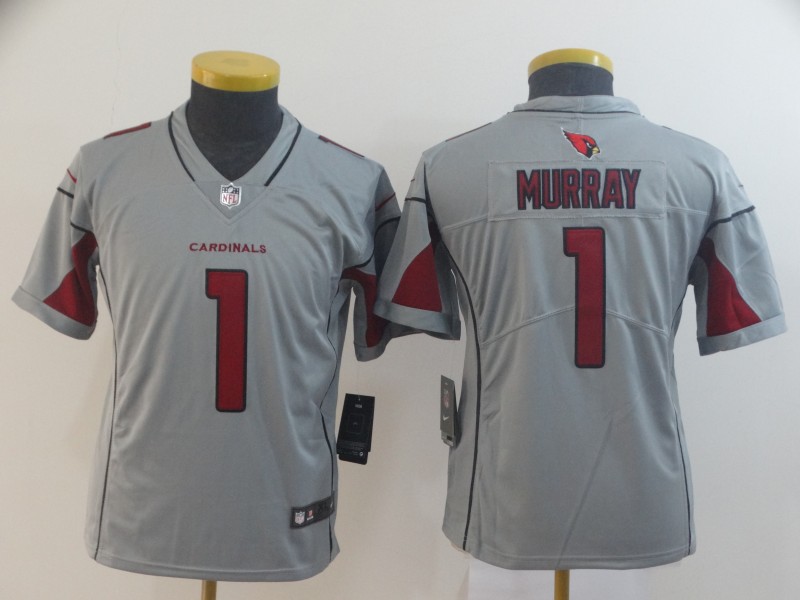 Youth Nike Cardinals 1 Kyler Murray Silver Youth Inverted Legend Jersey