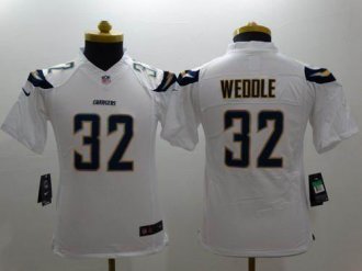 Youth Nike Chargers #32 Eric Weddle White Stitched NFL New Limited Jersey