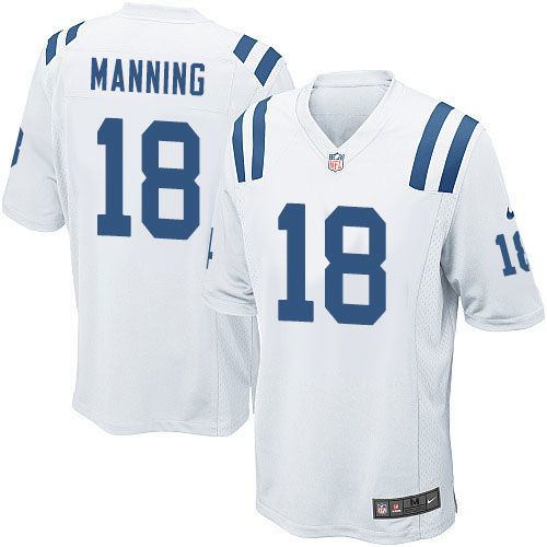 Youth Nike Colts #18 Peyton Manning White Stitched NFL Elite Jersey