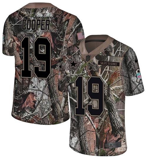 Youth Nike Cowboys #19 Amari Cooper Camo Youth Stitched NFL Limited Rush Realtree Jersey