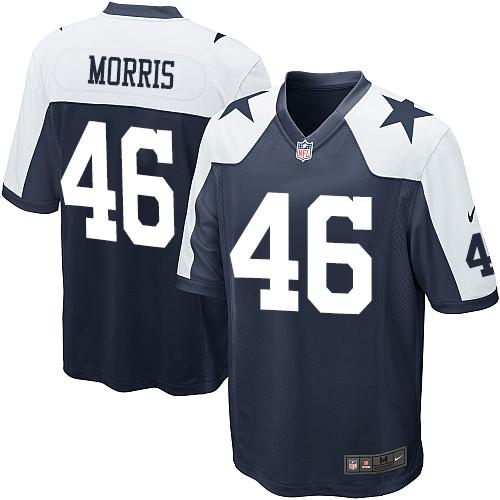 Youth Nike Cowboys #46 Alfred Morris Navy Blue Thanksgiving Stitched NFL Throwback Elite Jersey