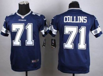 Youth Nike Cowboys #71 La'el Collins Navy Blue Team Color Stitched NFL Elite jersey