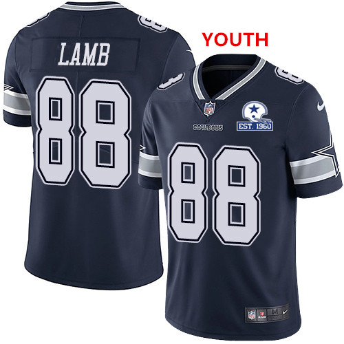 Youth Nike Cowboys #88 CeeDee Lamb Navy Blue Team Color With Established In 1960 Patch NFL Vapor Untouchable Limited Jersey Youth Nike Cowboys #88 CeeDee Lamb Navy Blue Team Color With Established In 1960 Patch NFL Vapor Untouchable Limited Jersey