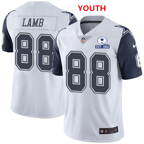 Youth Nike Cowboys #88 CeeDee Lamb Rush With Established In 1960 Patch Jersey Youth Nike Cowboys #88 CeeDee Lamb Rush With Established In 1960 Patch Jersey