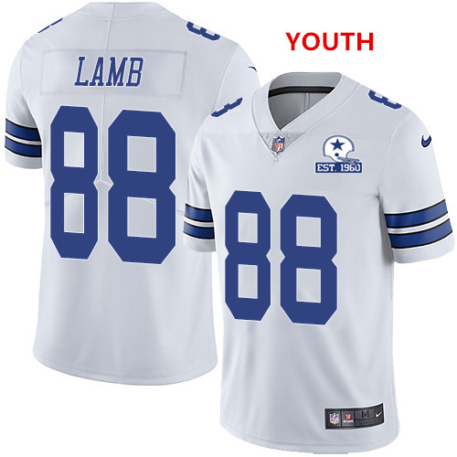 Youth Nike Cowboys #88 CeeDee Lamb White Color With Established In 1960 Patch NFL Vapor Untouchable Limited Jersey Youth Nike Cowboys #88 CeeDee Lamb White Color With Established In 1960 Patch NFL Vapor Untouchable Limited Jersey