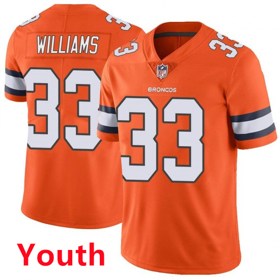 Youth Nike Denver Broncos #33 Javonte Williams Orage Rush Jersey Youth Nike Denver Broncos #33 Javonte Williams Orage Rush Jersey