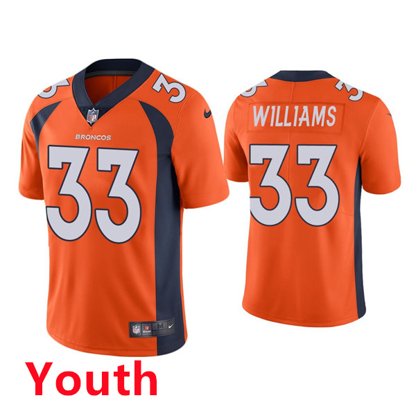 Youth Nike Denver Broncos #33 Javonte Williams Orange Jersey Youth Nike Denver Broncos #33 Javonte Williams Orange Jersey