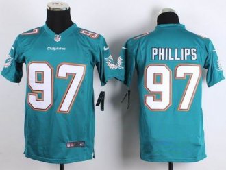 Youth Nike Dolphins #97 Jordan Phillips Aqua Green Team Color Stitched NFL New Elite Jersey
