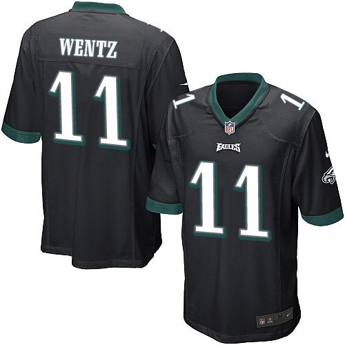 Youth Nike Eagles #11 Carson Wentz Black Alternate Stitched NFL New Elite Jersey