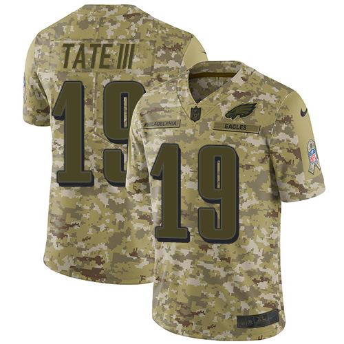 Youth Nike Eagles #19 Golden Tate III Camo Youth Stitched NFL Limited 2018 Salute to Service Jersey
