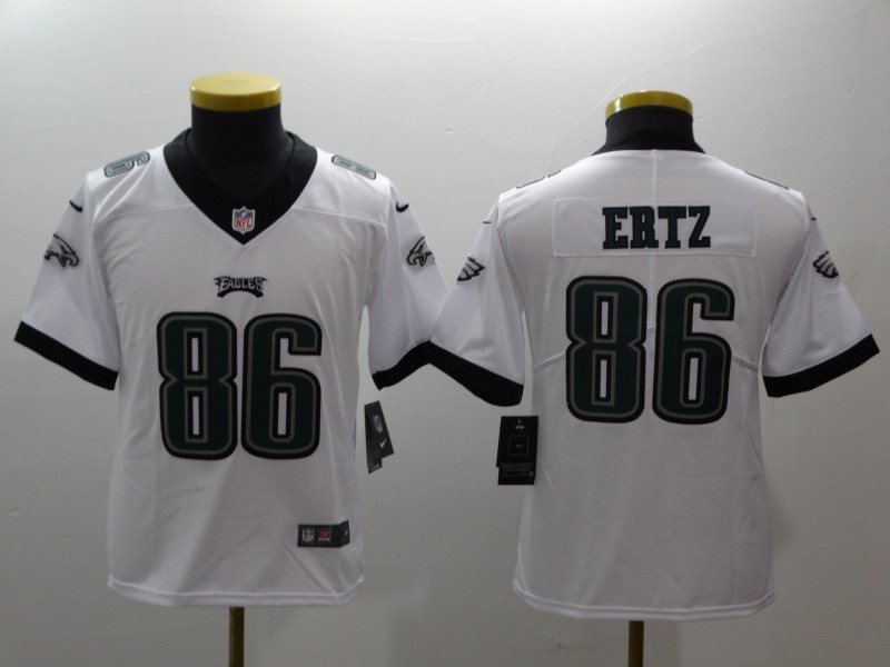 Youth Nike Eagles 86 Zach Ertz White Youth Vapor Untouchable Player Limited Jersey