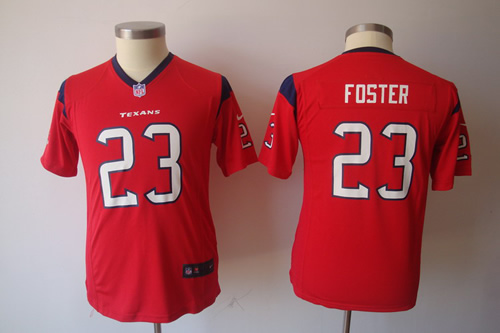 Youth NEW Houston Texans 23 Arian Foster Red Jerseys