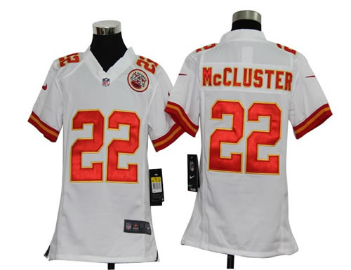 Youth NEW Kansas City Chiefs 22 Dexter Mccluster White Jerseys