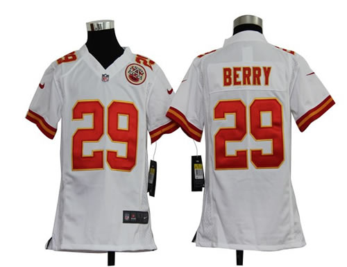 Youth NEW Kansas City Chiefs 29 Eric Berry White Jerseys
