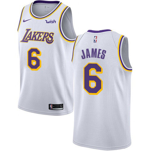Youth Nike Lakers #6 LeBron James White Youth NBA Swingman Association Edition Jersey Youth Nike Lakers #6 LeBron James White Youth NBA Swingman Association Edition Jersey
