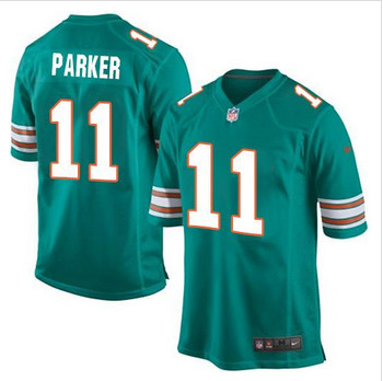 Youth Nike Miami Dolphins #11 DeVante Parker Aqua Green Alternate Stitched NFL Elite Jersey