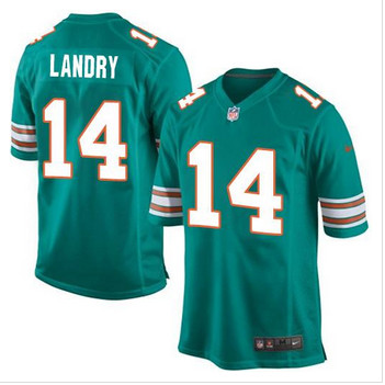 Youth Nike Miami Dolphins #14 Jarvis Landry Aqua Green Alternate Stitched NFL Elite Jersey