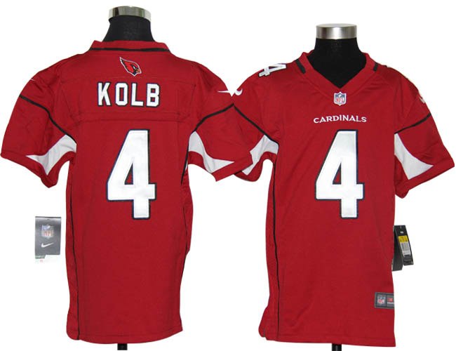 Youth NEW NFL Arizona Cardinals 4 Kevin Kolb Red Jerseys